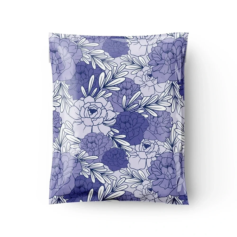Lavender Floral Poly Mailers 10x13‎ Inch 100 Pack Shipping Supplies Peony